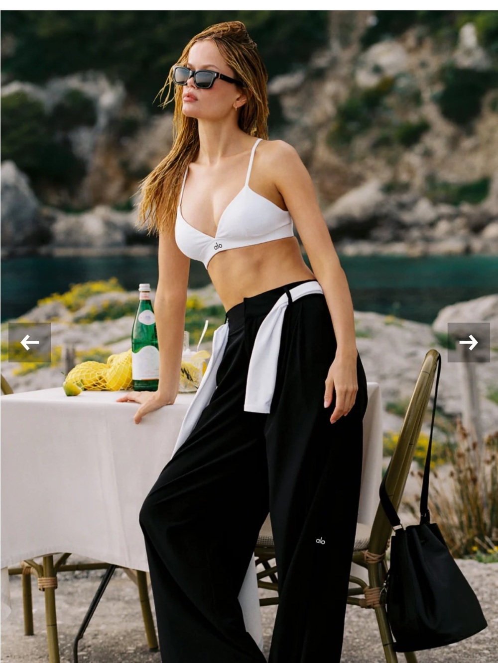 ALO Yoga Black Wide-Leg  Pants
